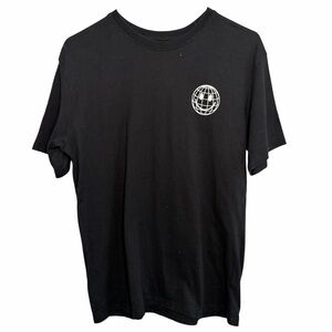Dutch Bros SMALL Black Smiley Face Globe Tee Like New DB 1992